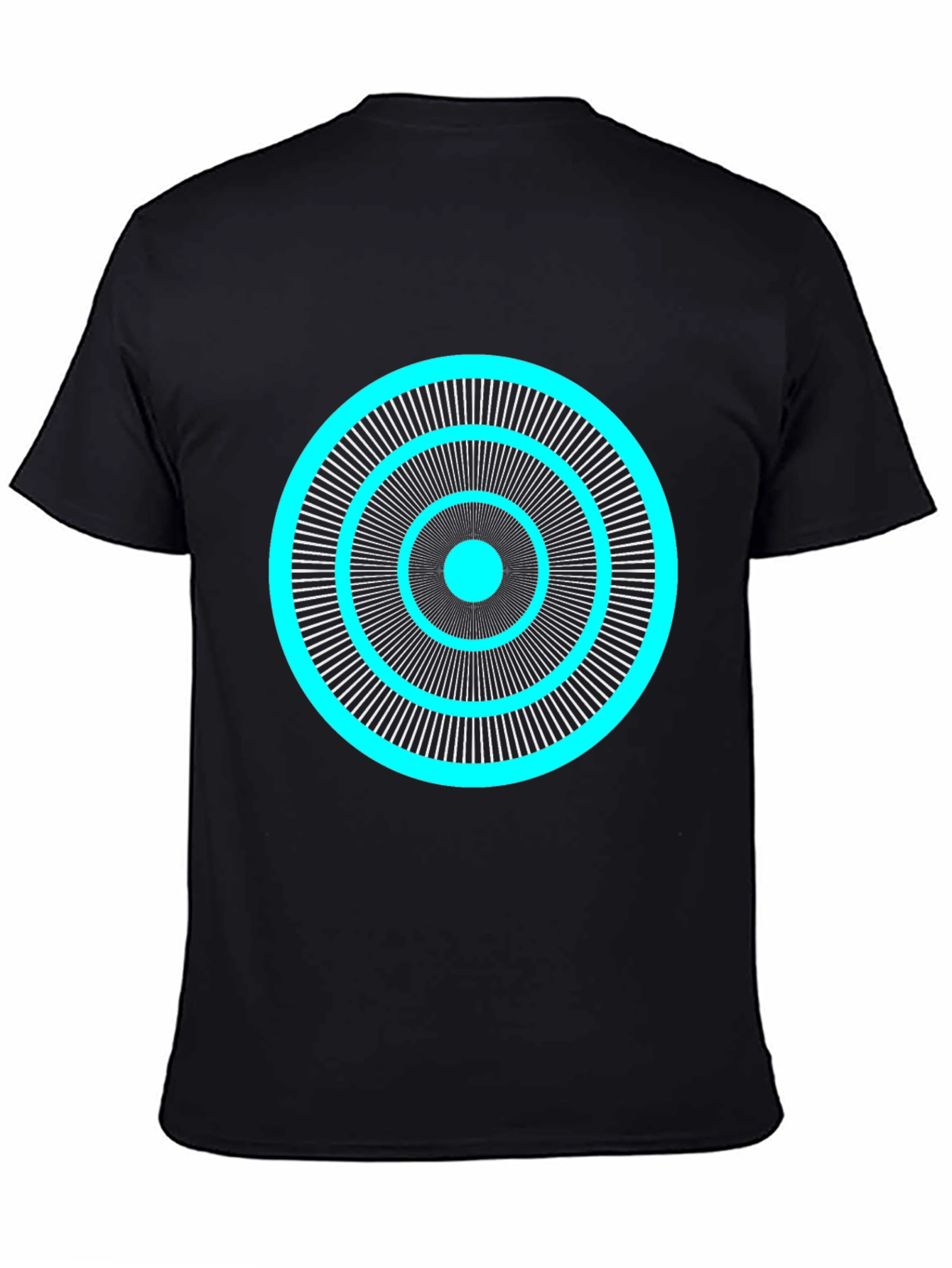 Abstract Circle Graphic Tee - Black