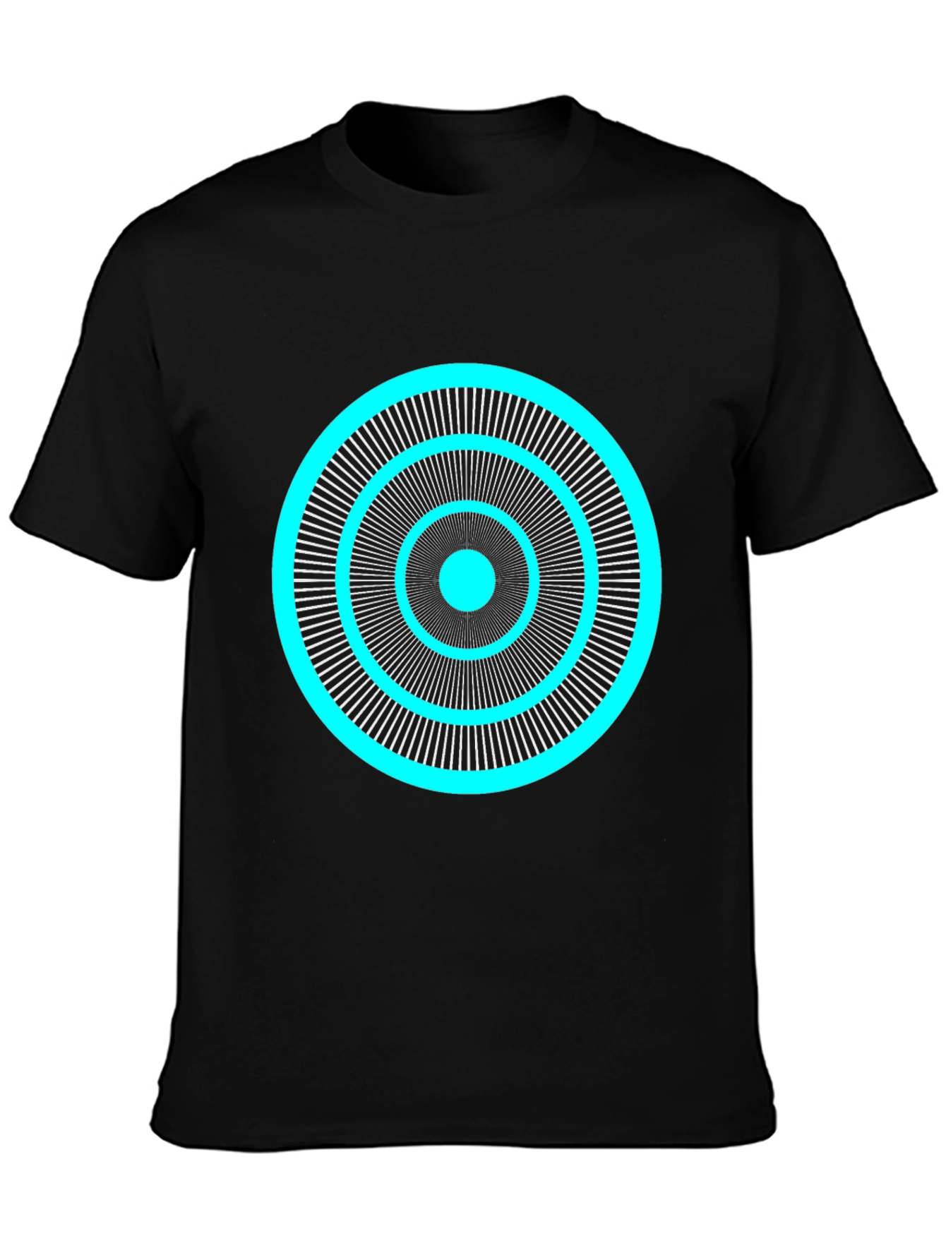 Abstract Circle Graphic Tee - Black