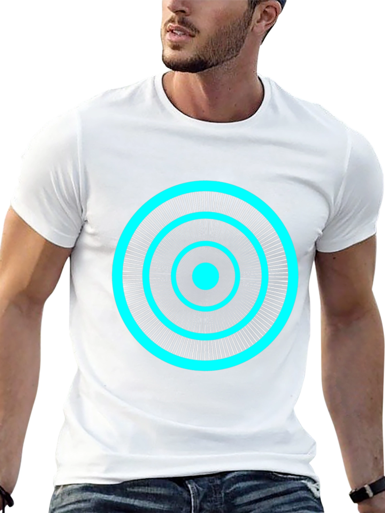 Abstract Circle Graphic Tee - Black