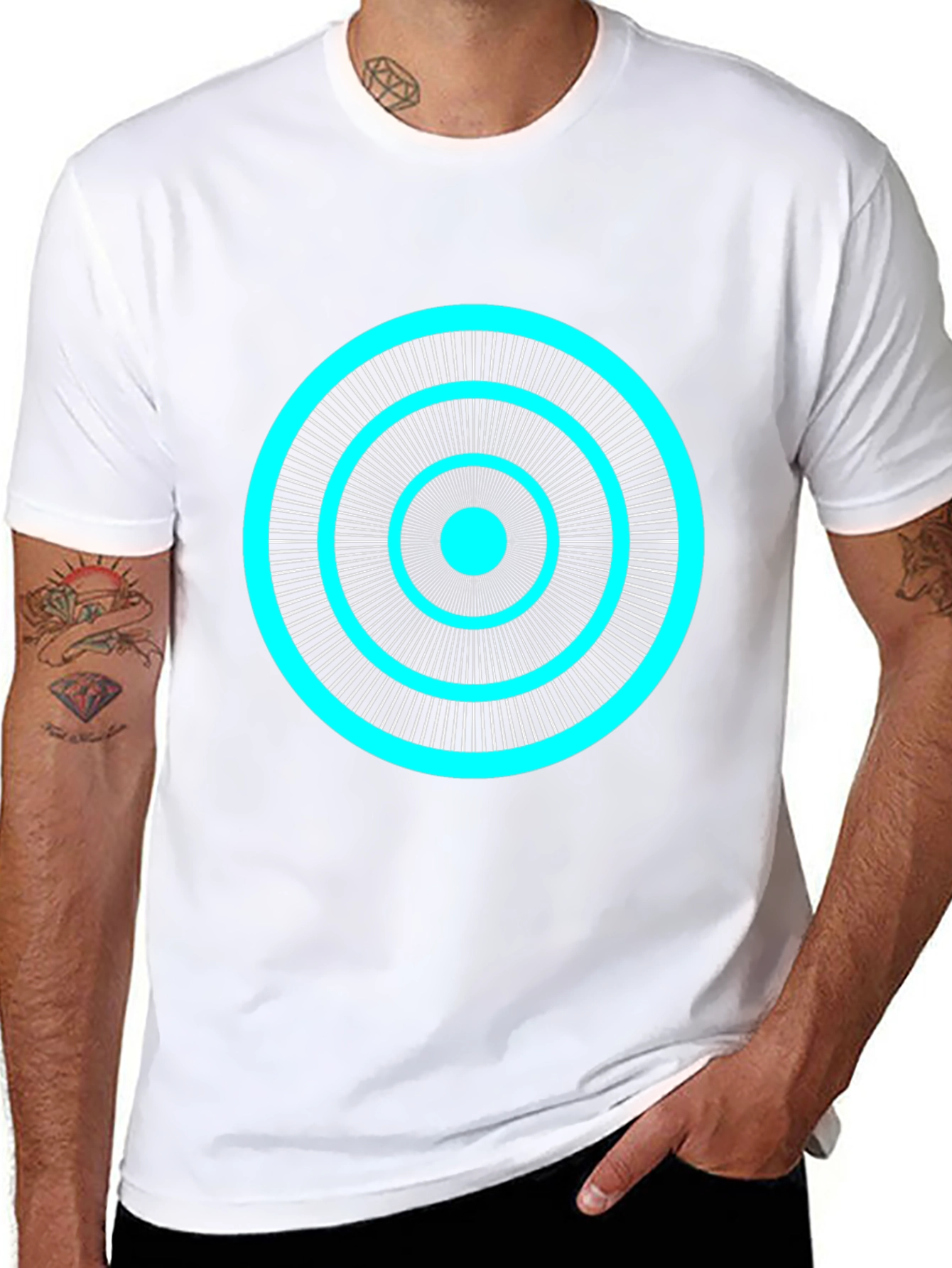 Abstract Circle Graphic Tee - Black
