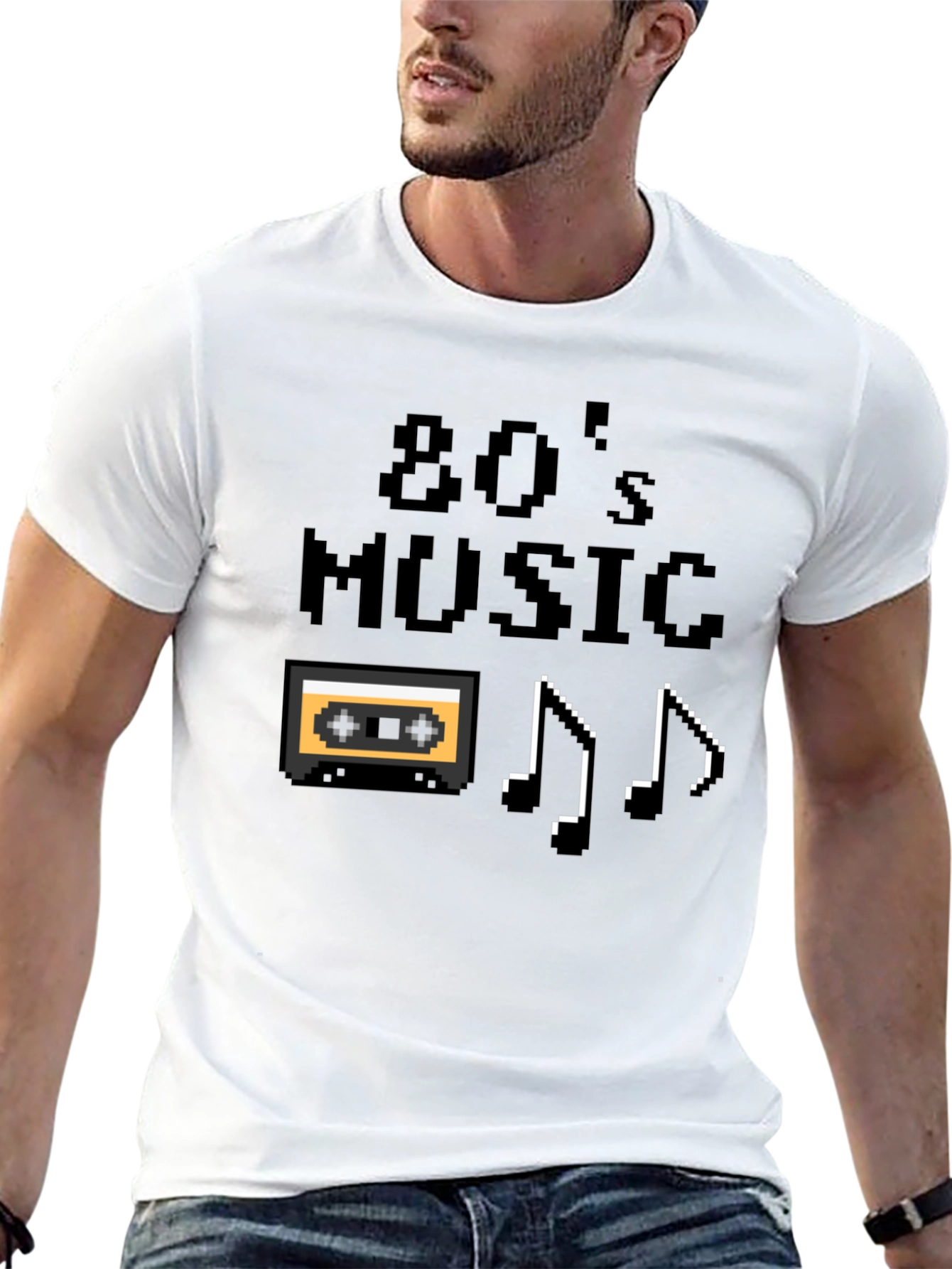 80s Music Pixel Graphic T-Shirt