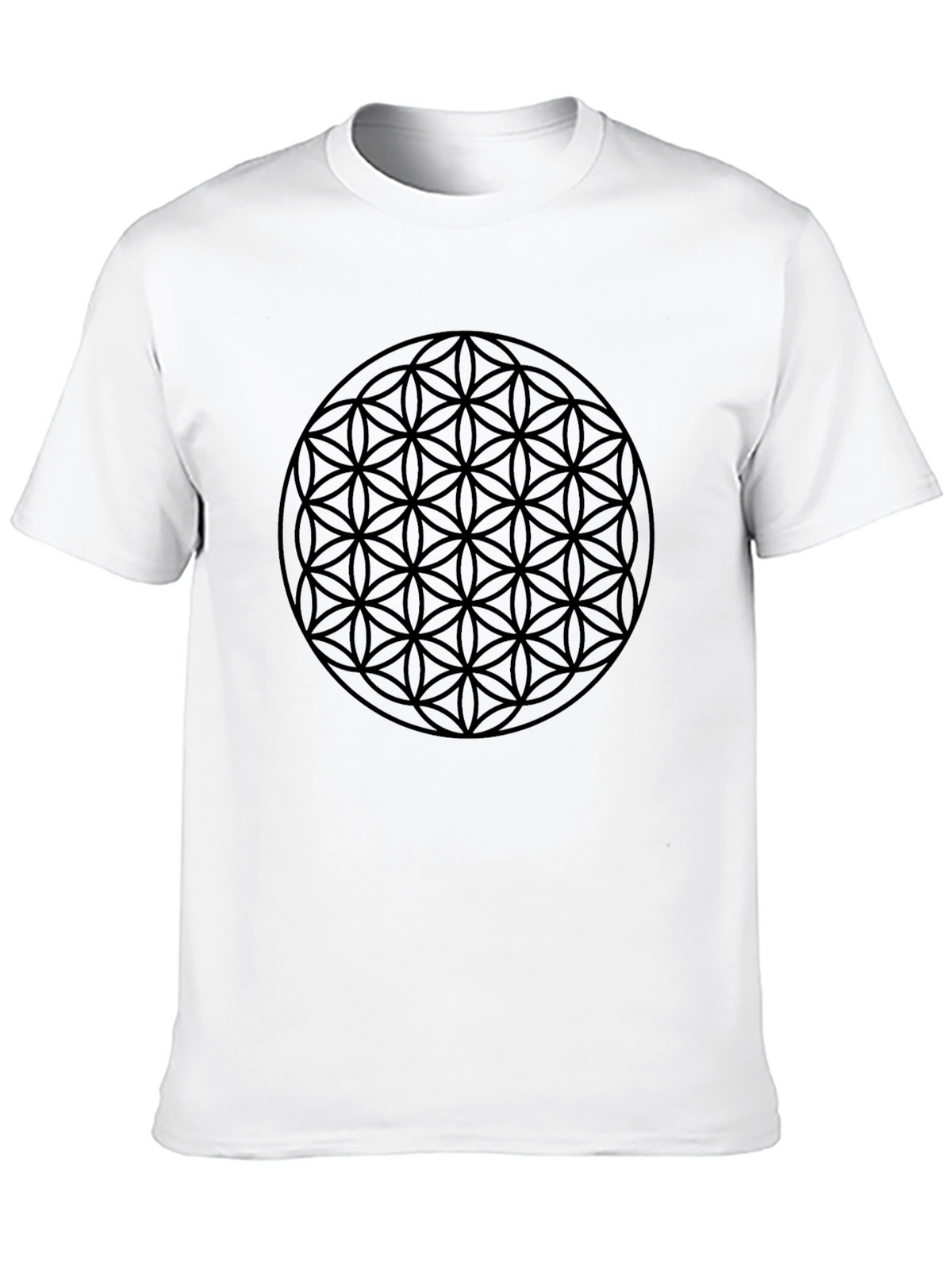 Flower of Life Black Graphic Tee - Geometric Design