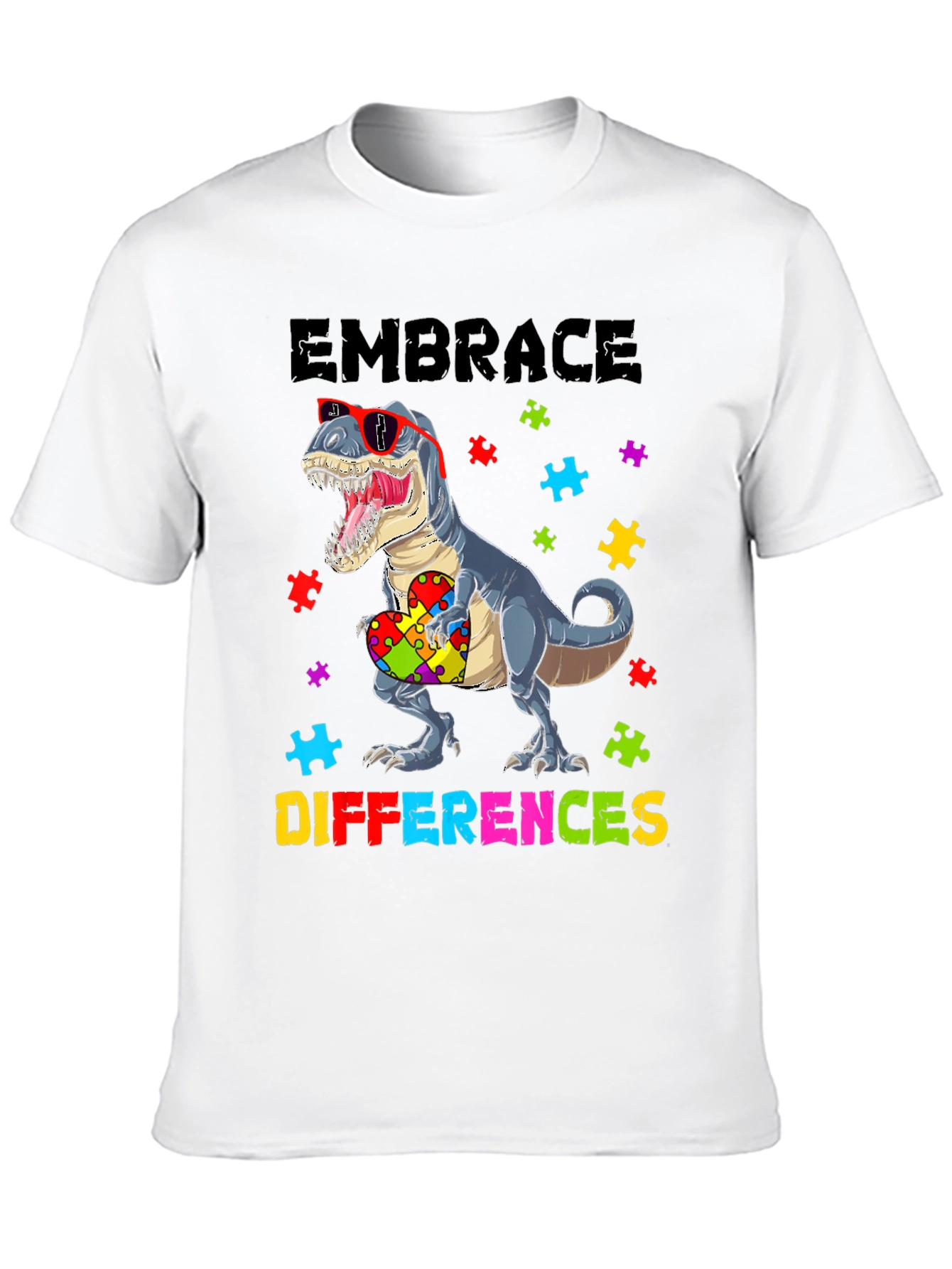 Embrace Differences T-Rex Autism Awareness Shirt