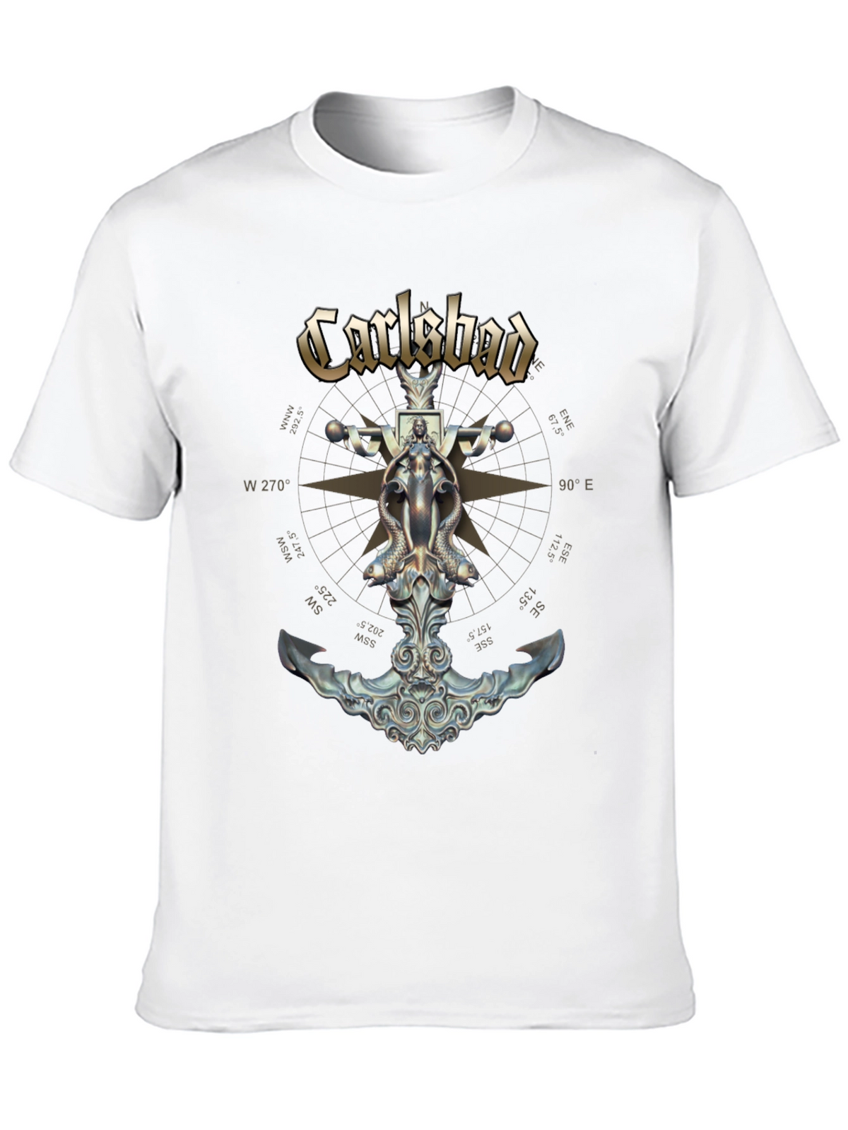 Carlsbad Compass Anchor Graphic Black T-Shirt