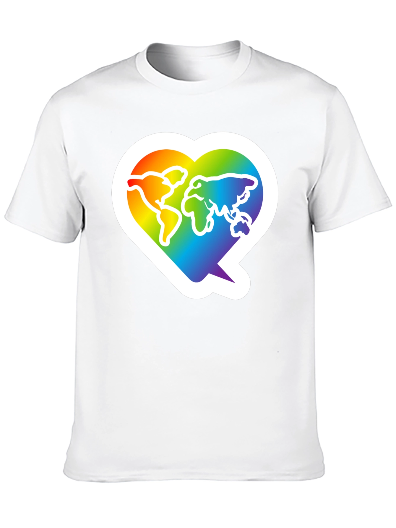 Rainbow World Heart Graphic T-Shirt