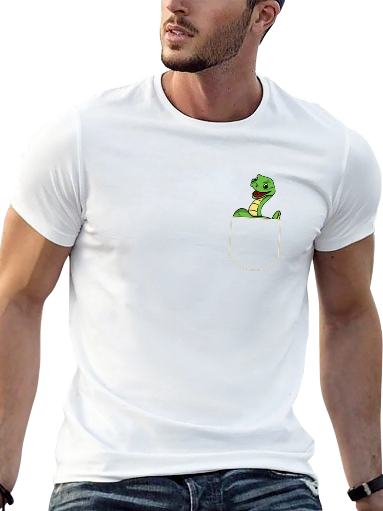 Snake in Pocket Graphic T-Shirt