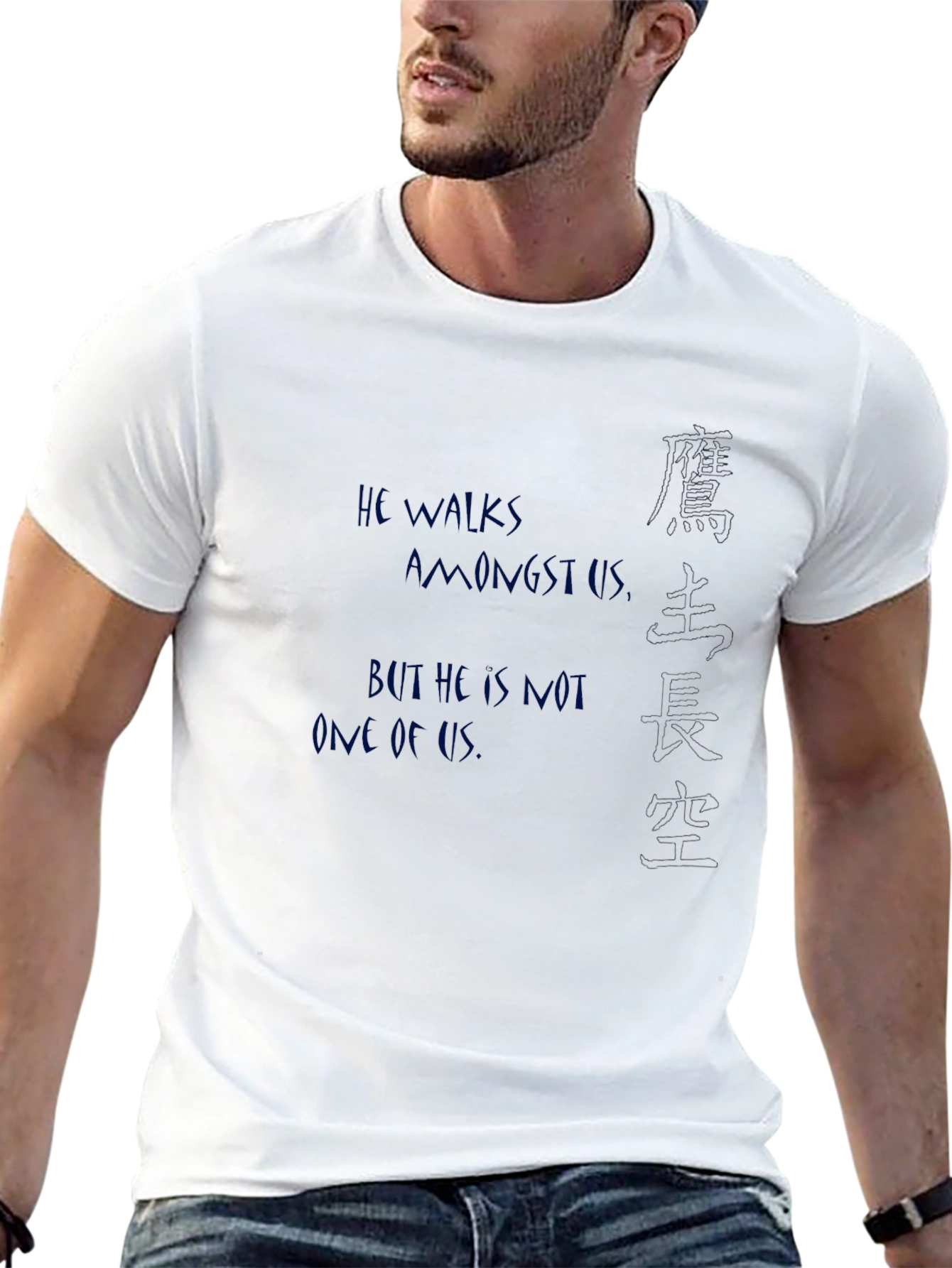 Black T-Shirt with Graphic Text Designs