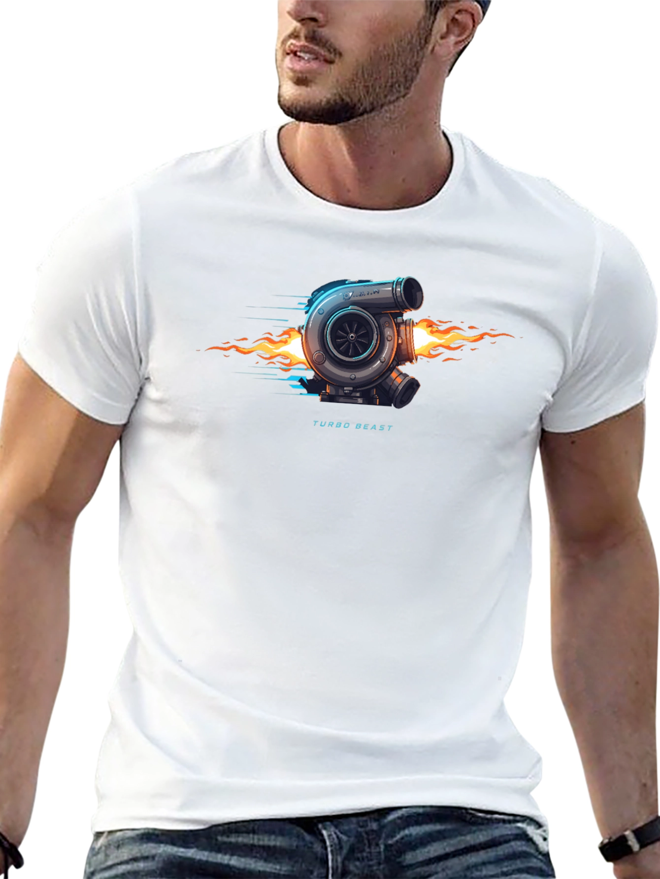 Turbo Beast Graphic Tee - Black Cotton T-Shirt