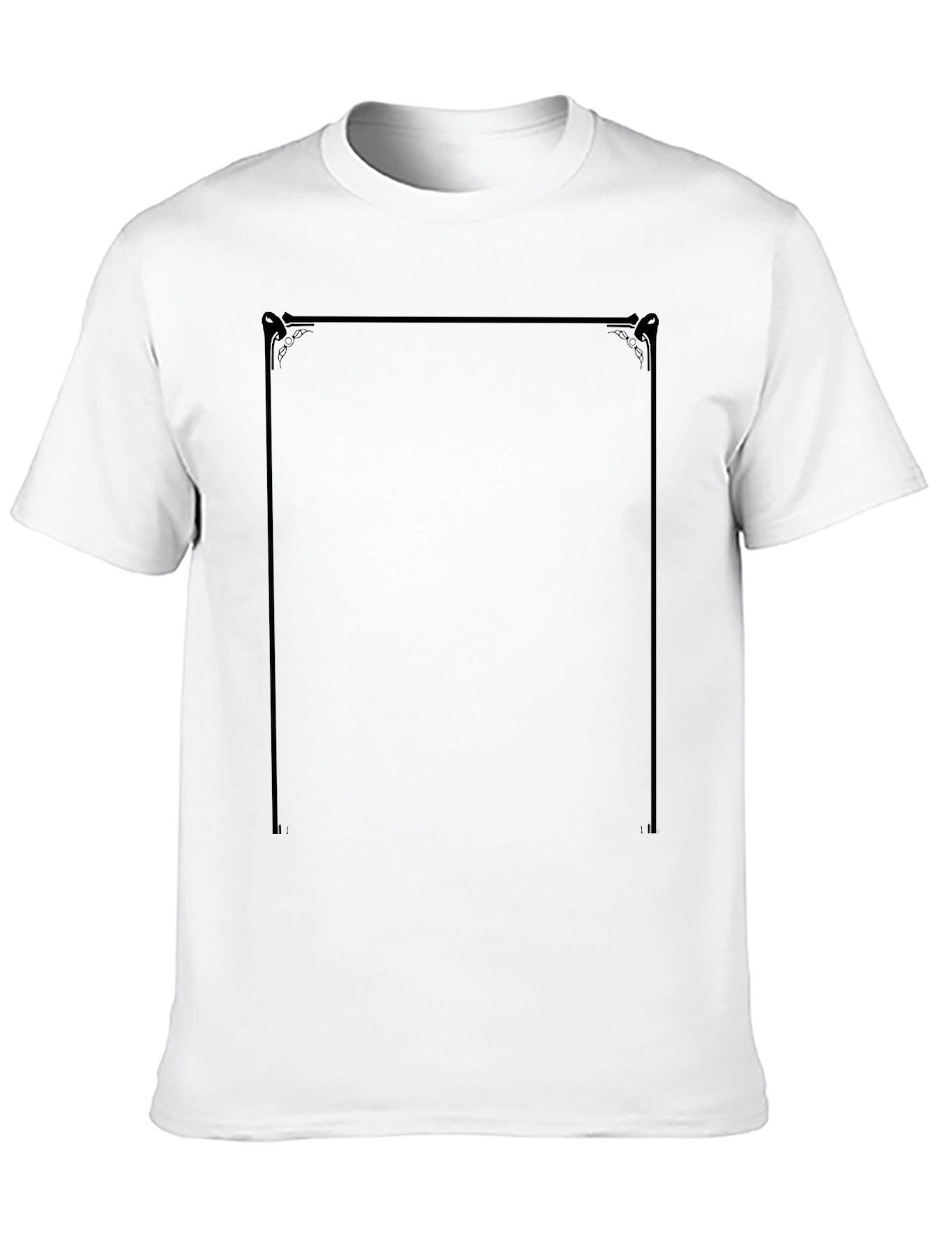 Classic Black T-Shirt with Ornate Frame Design
