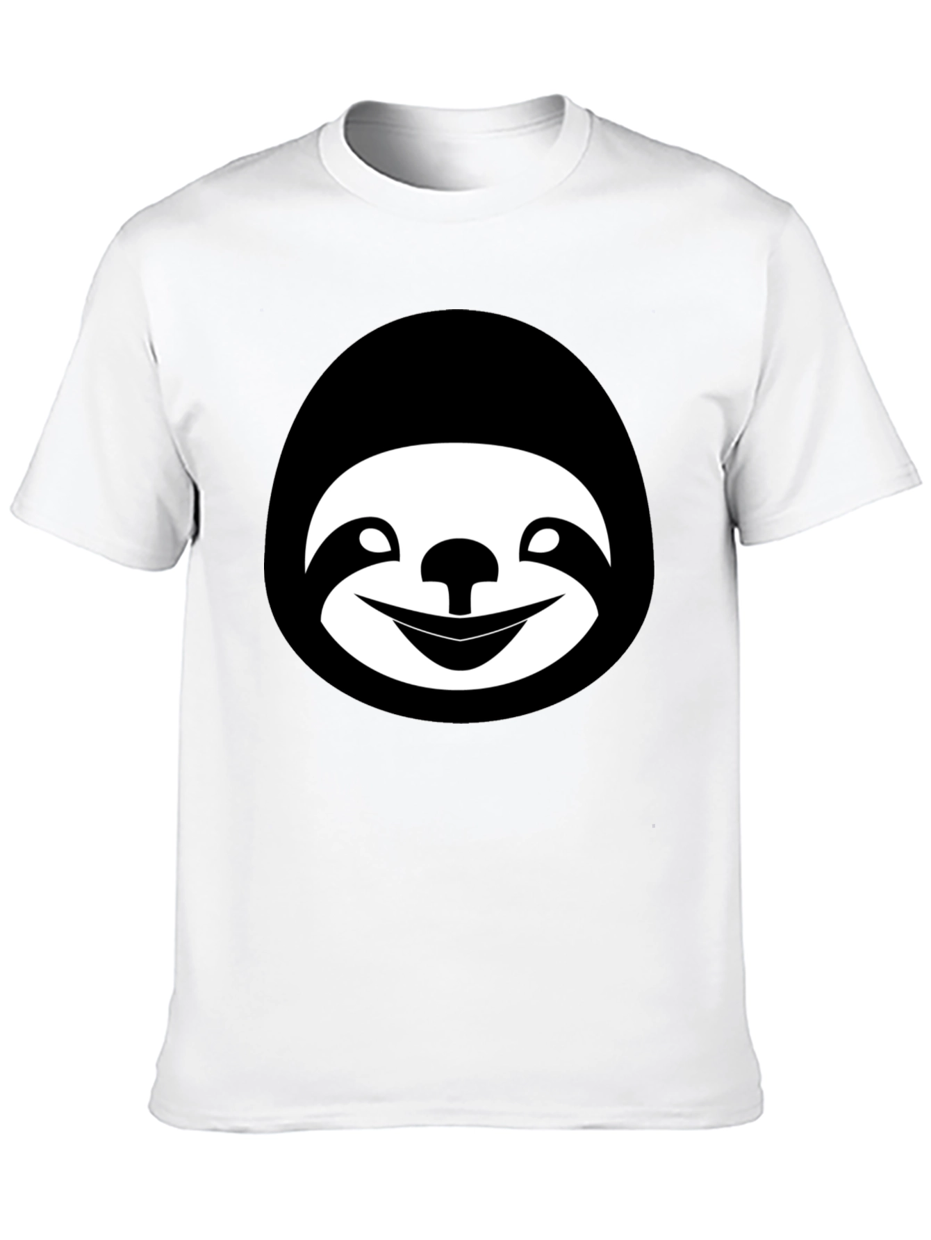 Sloth Face Graphic Black T-Shirt