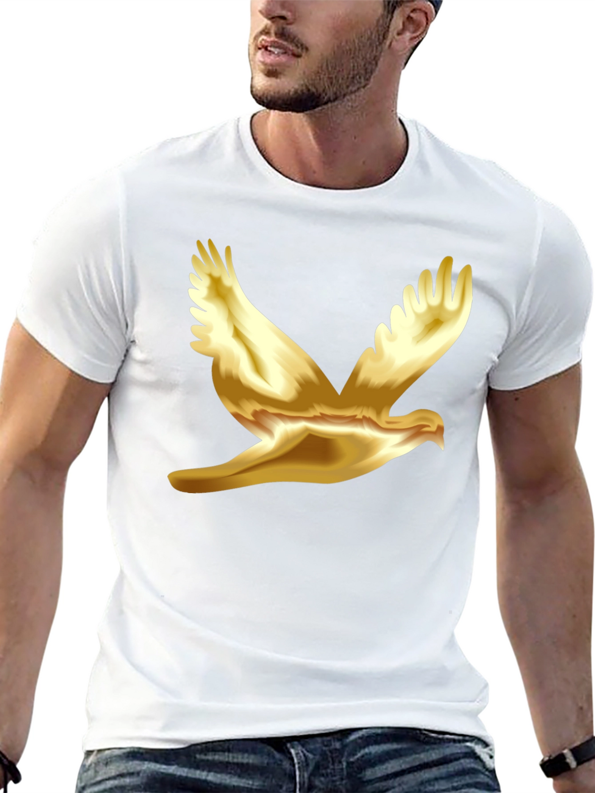 Golden Dove Graphic Black T-Shirt