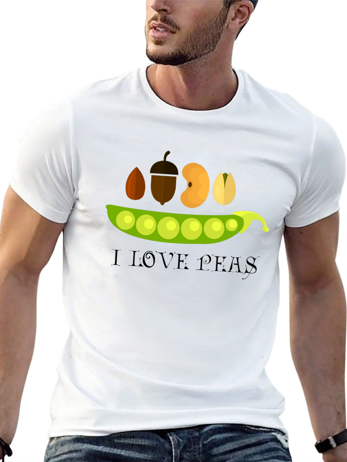 I Love Peas Black T-Shirt