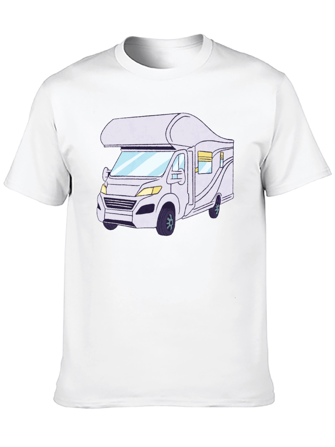 RV Cartoon Graphic Tee - Black Cotton Comfort