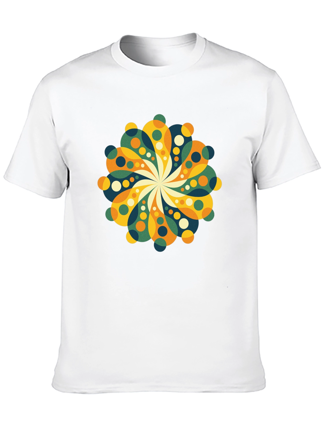 Retro Floral Mandala Black T-Shirt
