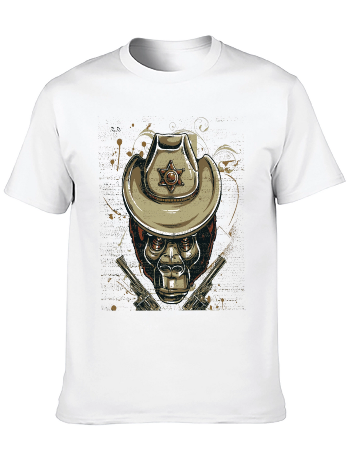 Gorilla Sheriff Graphic T-Shirt - Western Style