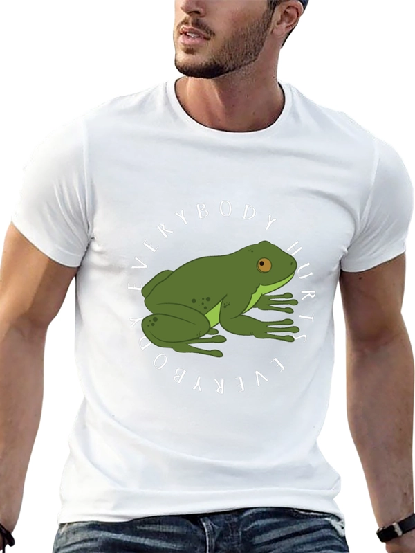 Everybody Hurts Frog Graphic Black T-Shirt