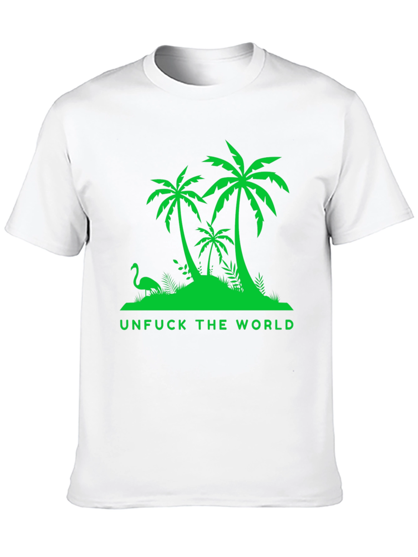 Unfuck The World Graphic Tee Black Palm Tree