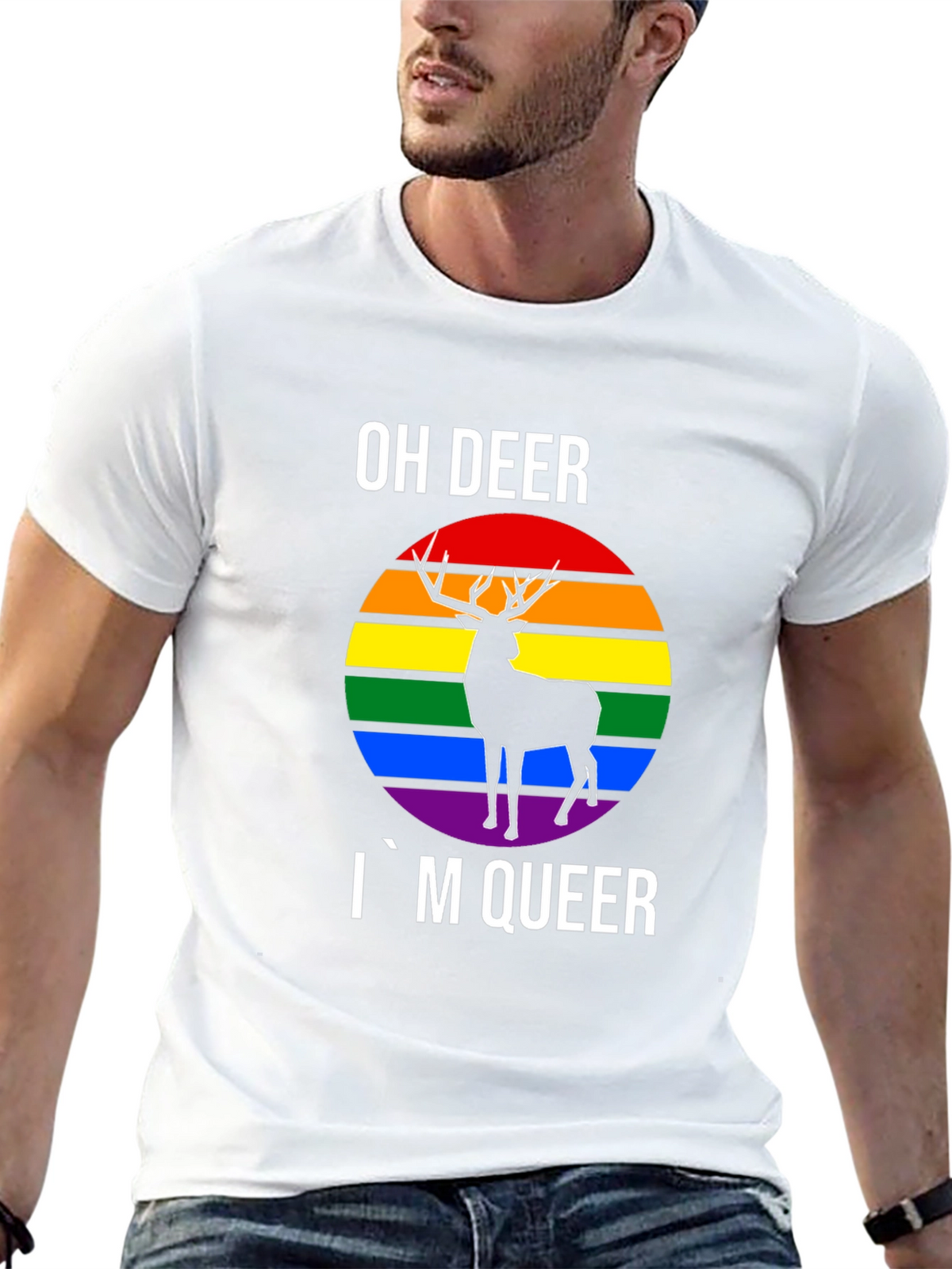 Oh Deer Im Queer Pride T-Shirt
