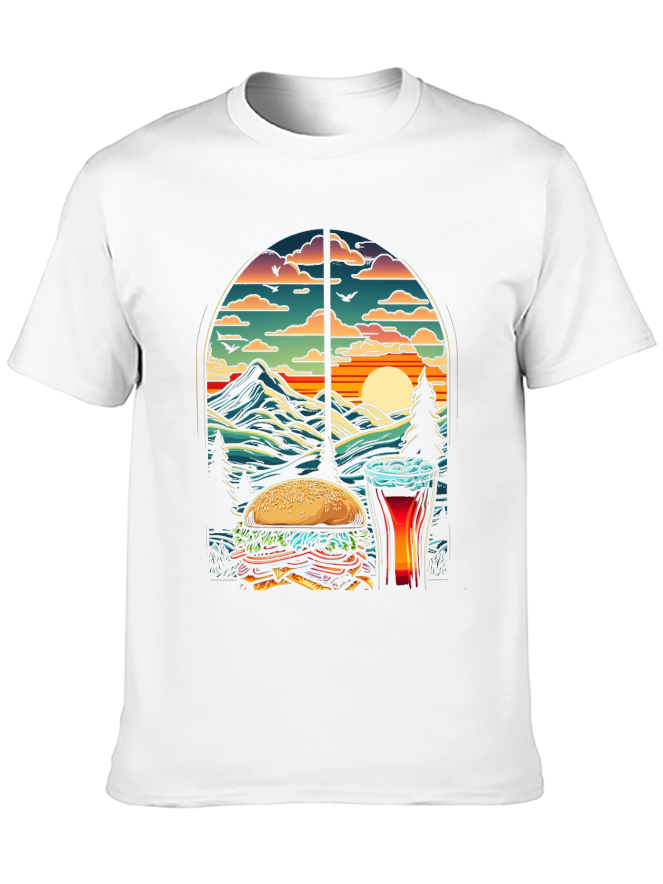 Burger & Beer Sunset Tee
