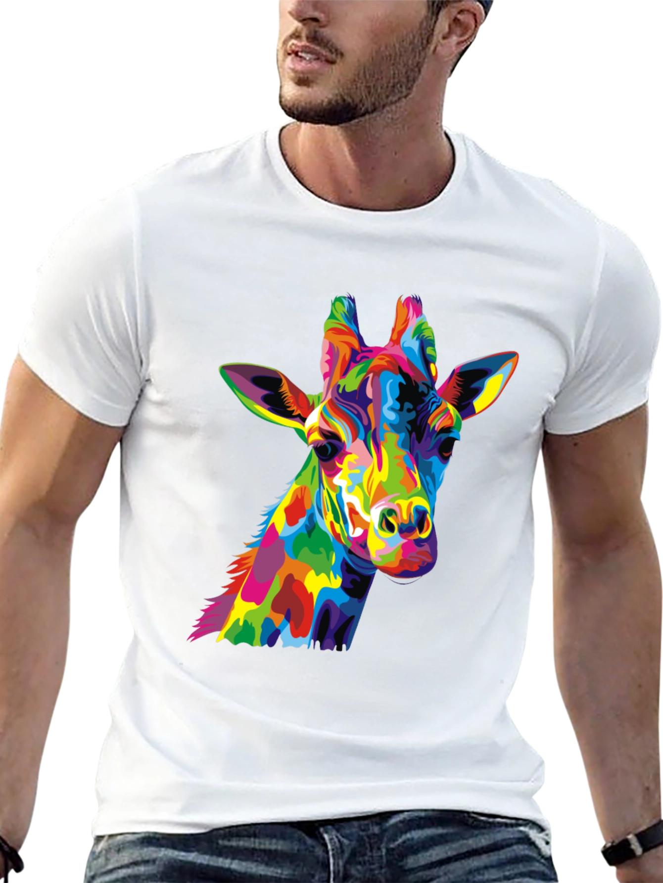 Colorful Giraffe Graphic Tee