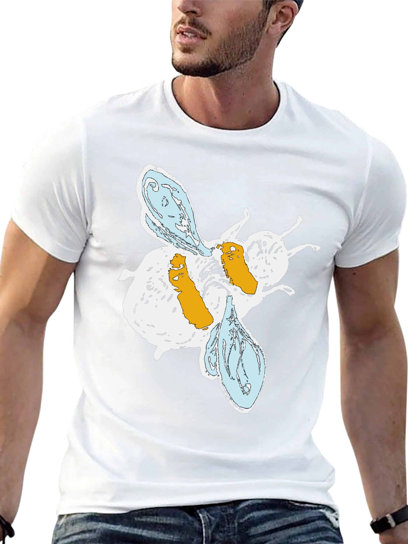 Abstract Bee Graphic T-Shirt