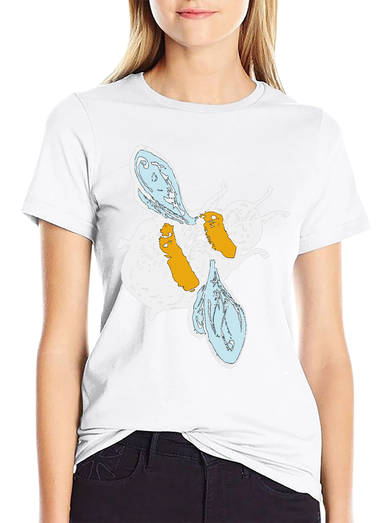 Abstract Bee Graphic T-Shirt