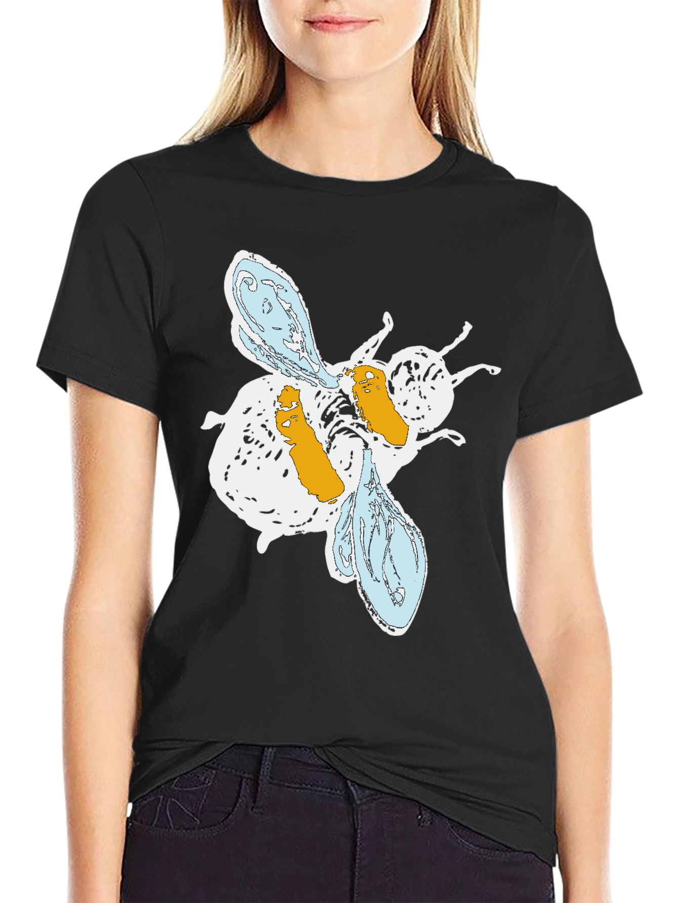 Abstract Bee Graphic T-Shirt