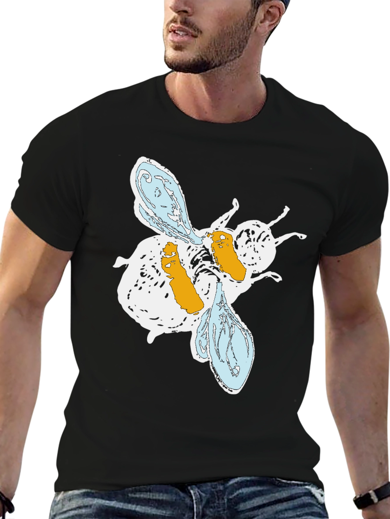 Abstract Bee Graphic T-Shirt