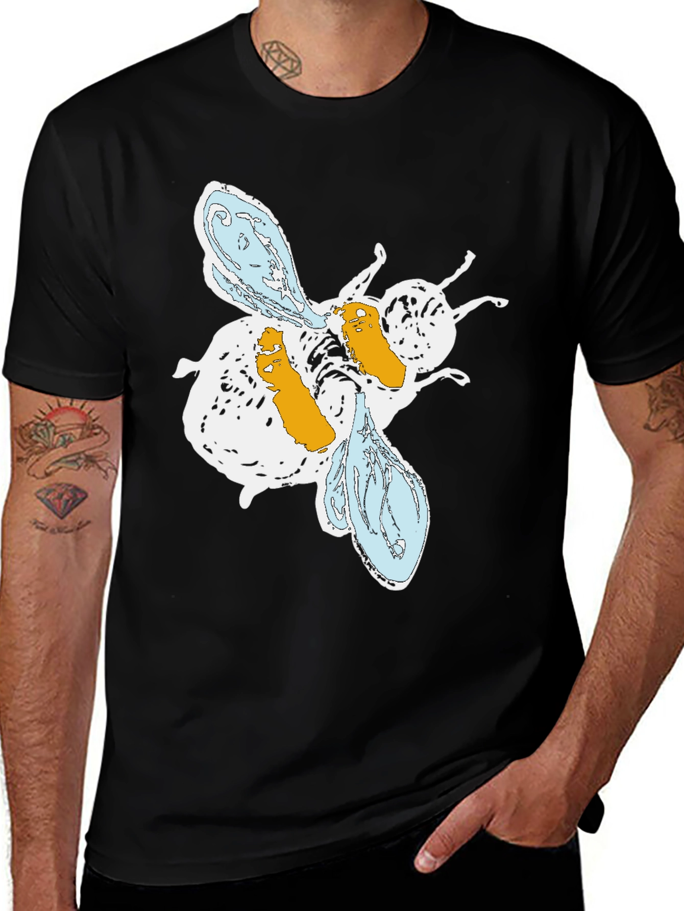 Abstract Bee Graphic T-Shirt
