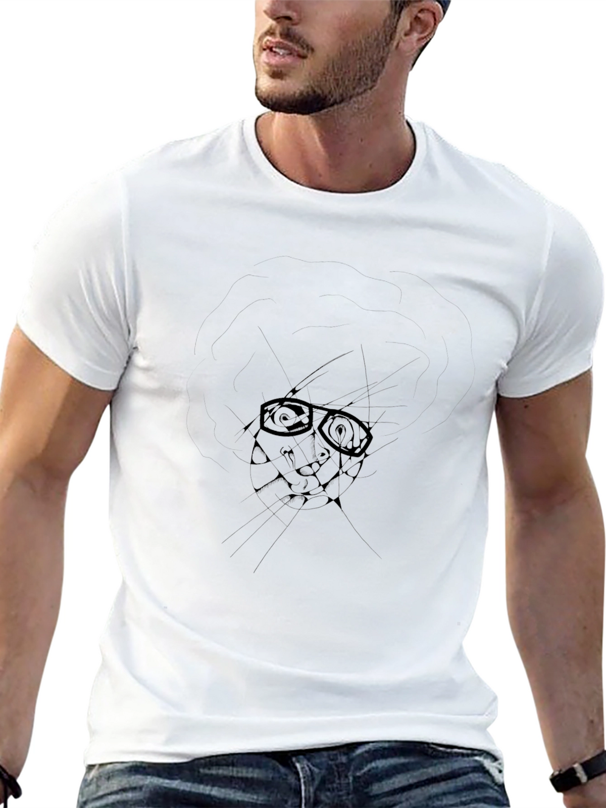 Nerdy Sketch Graphic Tee - Black Cotton Blend
