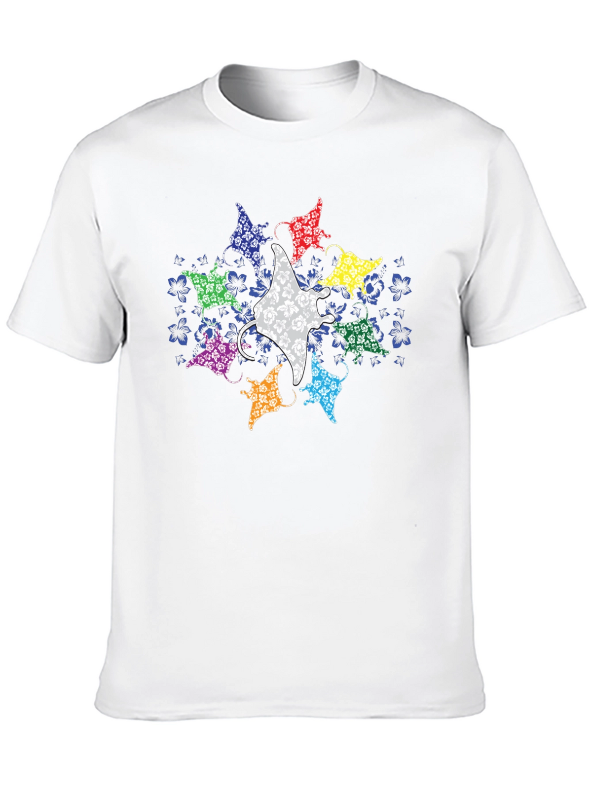 Manta Ray Graphic Tee - Black Casual T-Shirt
