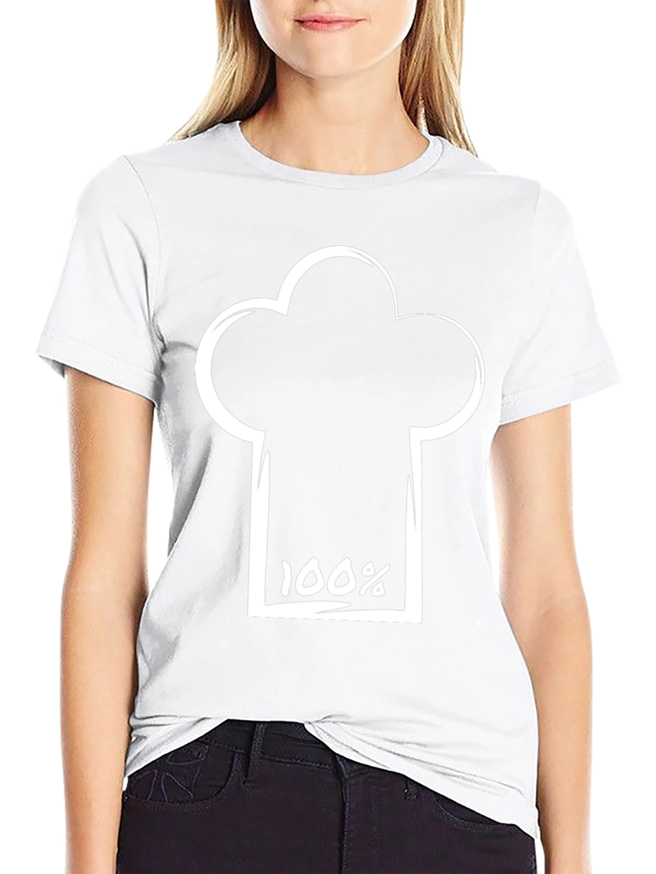 100% Chef Hat Graphic Black T-Shirt