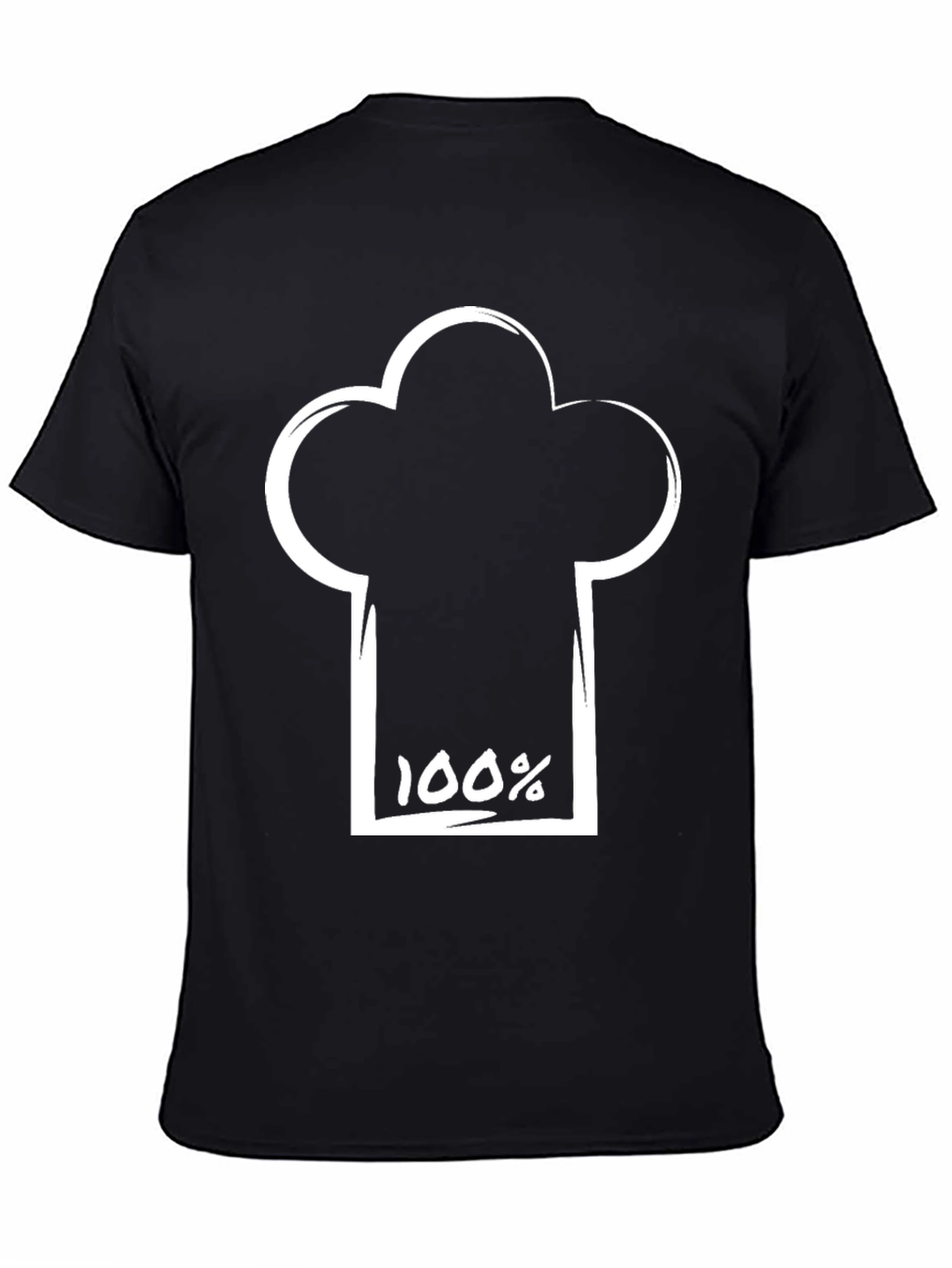 100% Chef Hat Graphic Black T-Shirt