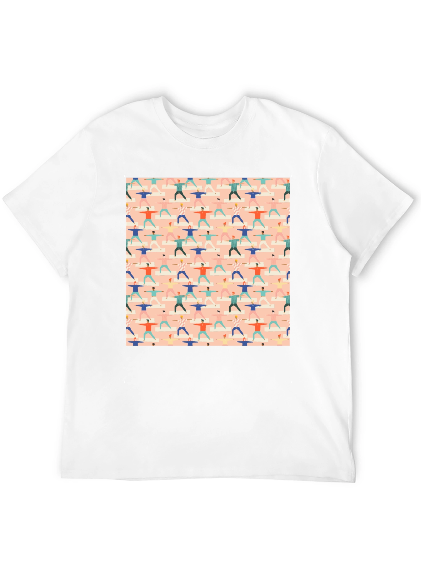 Yoga Pattern Graphic Tee - Black Cotton T-Shirt