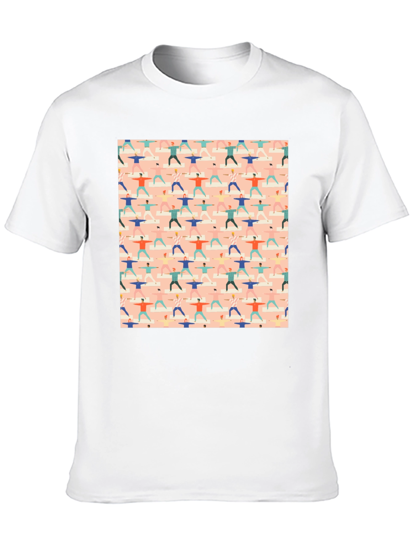 Yoga Pattern Graphic Tee - Black Cotton T-Shirt