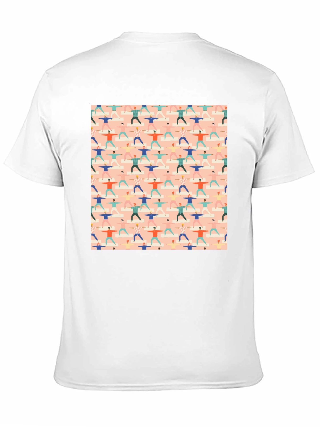 Yoga Pattern Graphic Tee - Black Cotton T-Shirt
