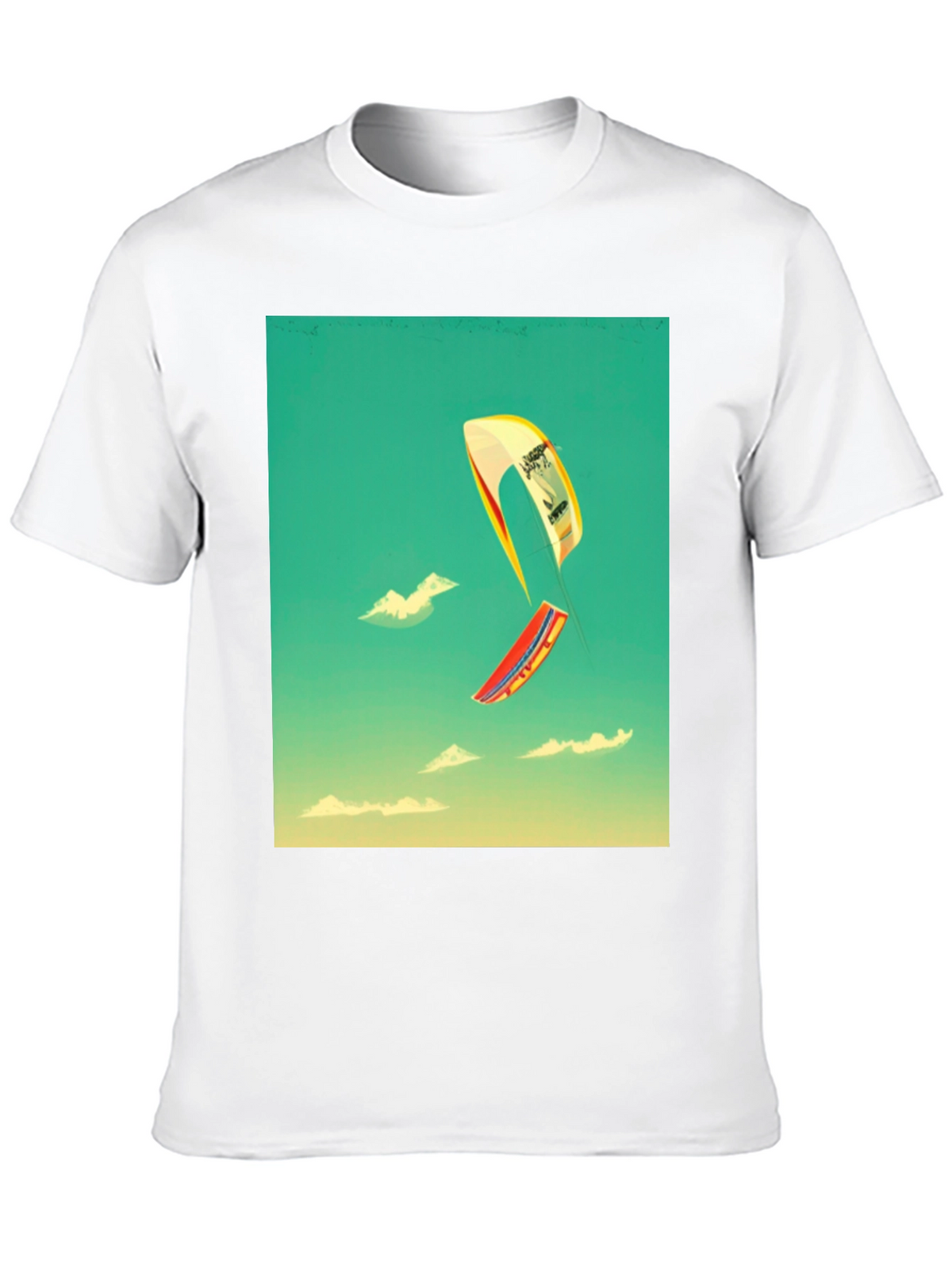 Kite Surfing Graphic Tee - Black Cotton Blend
