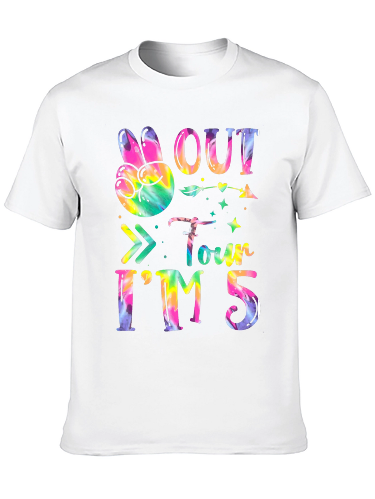 Peace Out Four Im Five Tie-Dye Birthday T-Shirt