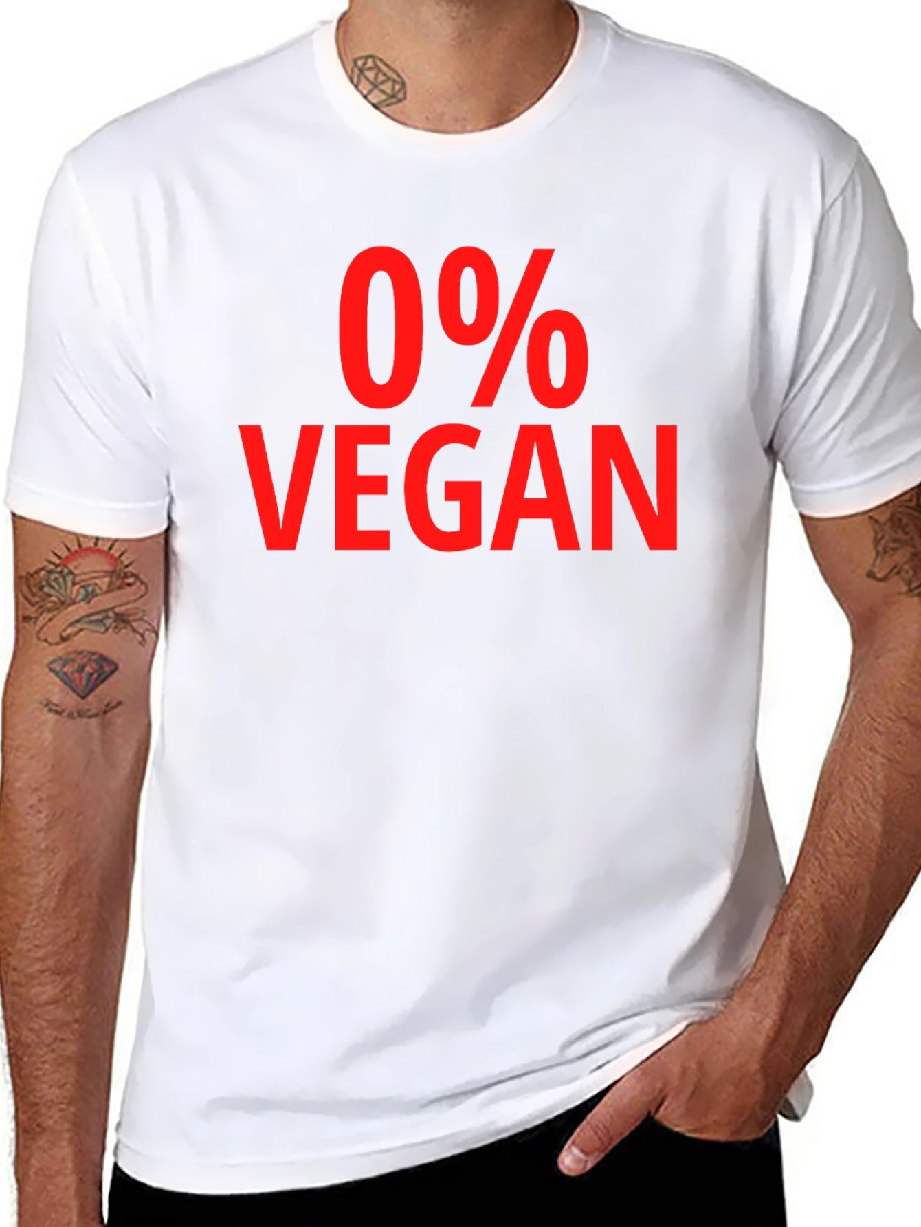 0% Vegan Sarcastic Graphic Tee - Unisex T-Shirt