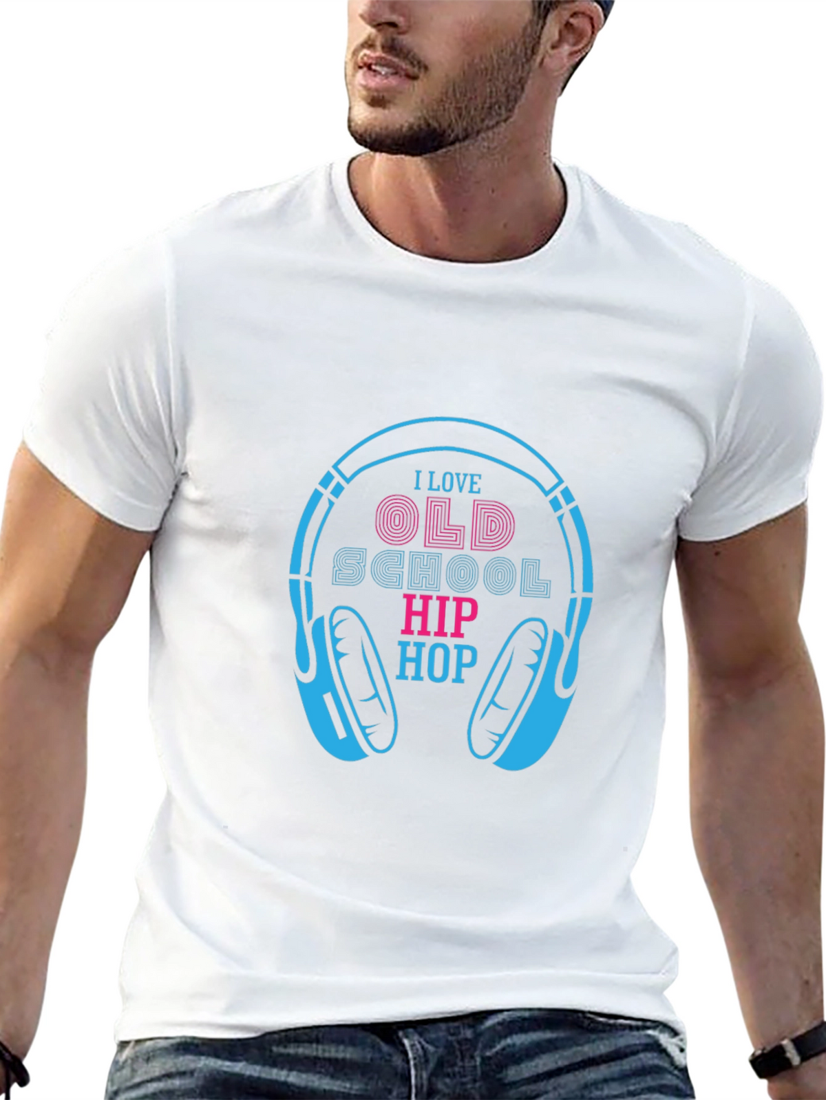 Old School Hip Hop Headphones T-Shirt