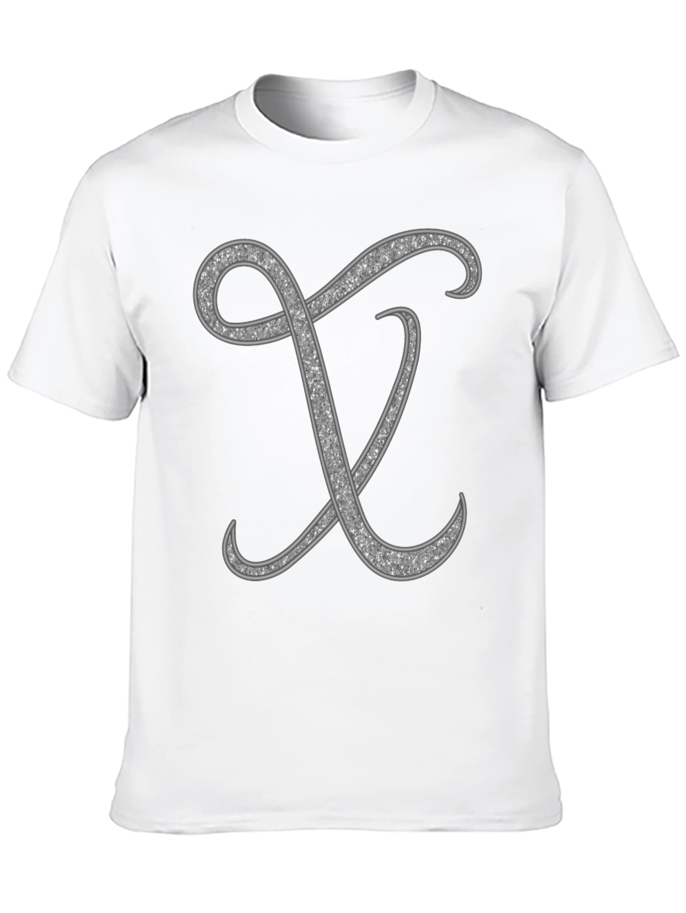 Stylish Black T-Shirt with Silver Letter Design