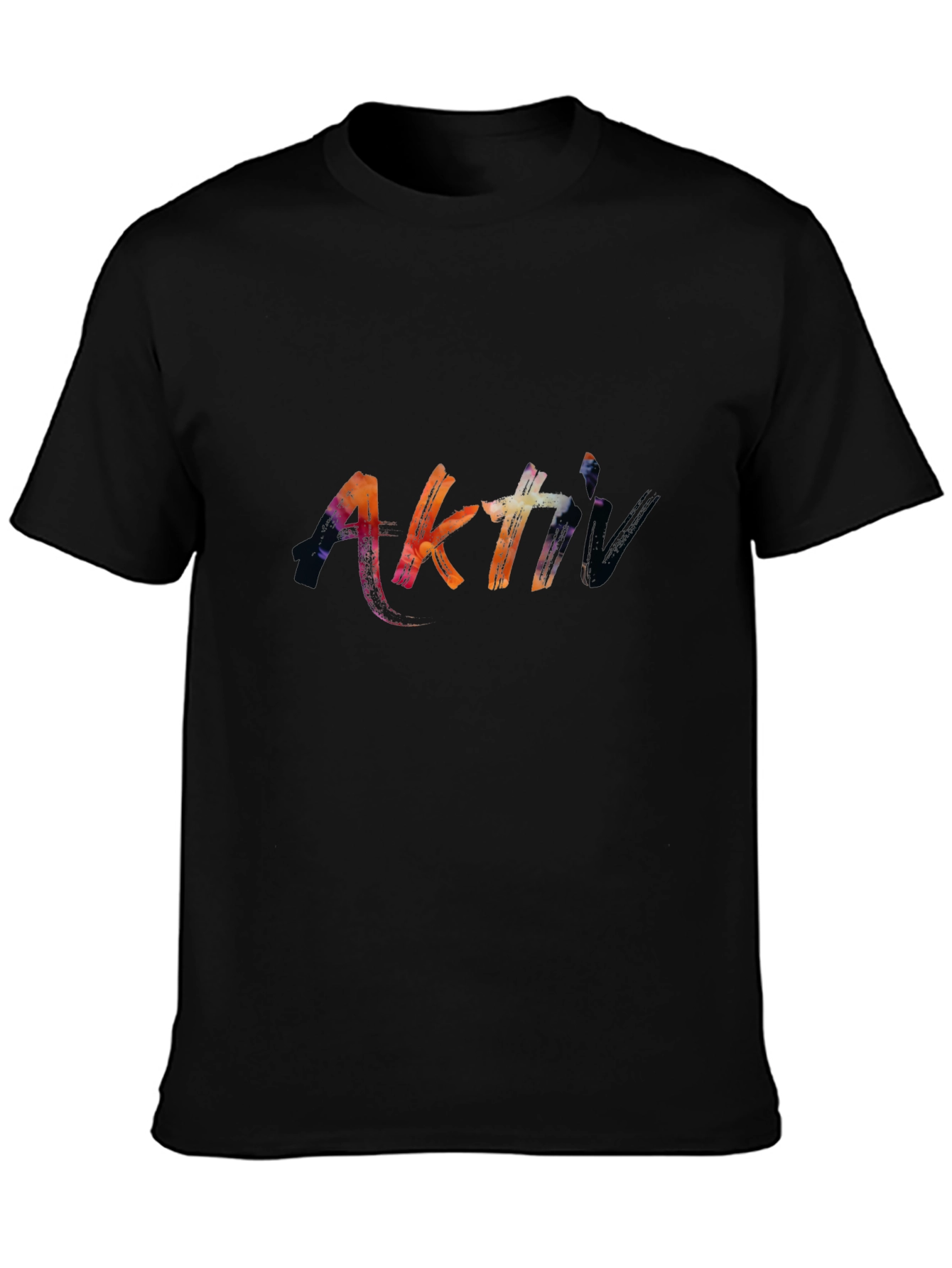 Abstract Aktiv Graphic Print Black T-Shirt