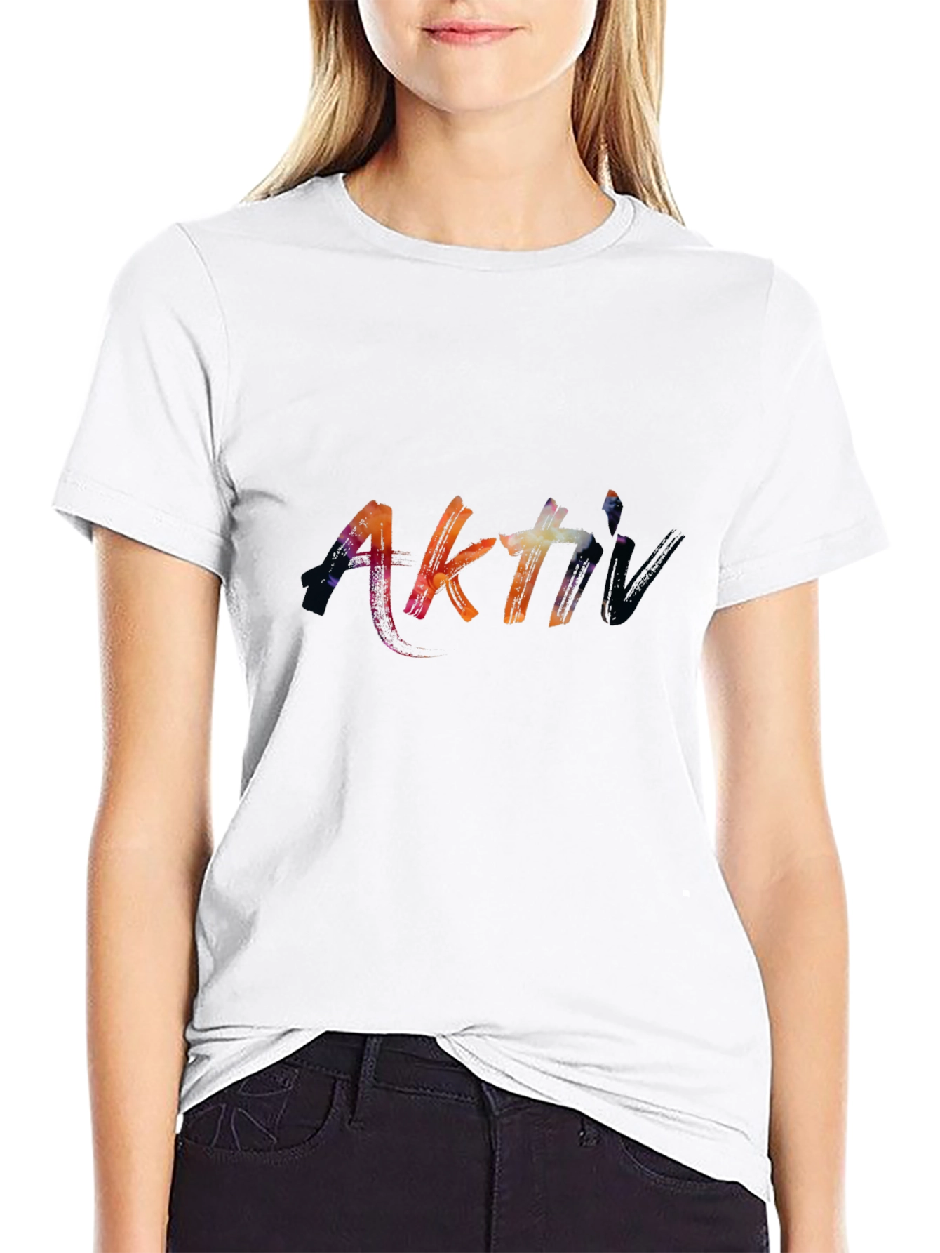 Abstract Aktiv Graphic Print Black T-Shirt