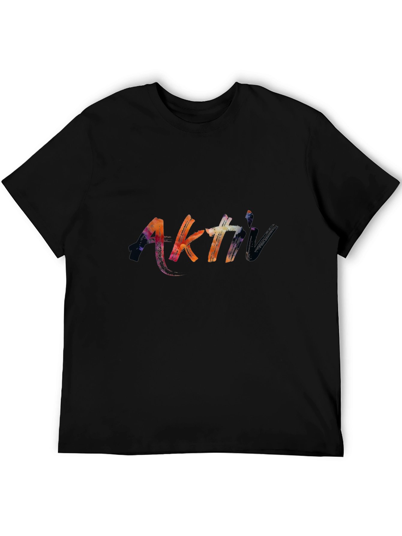 Abstract Aktiv Graphic Print Black T-Shirt