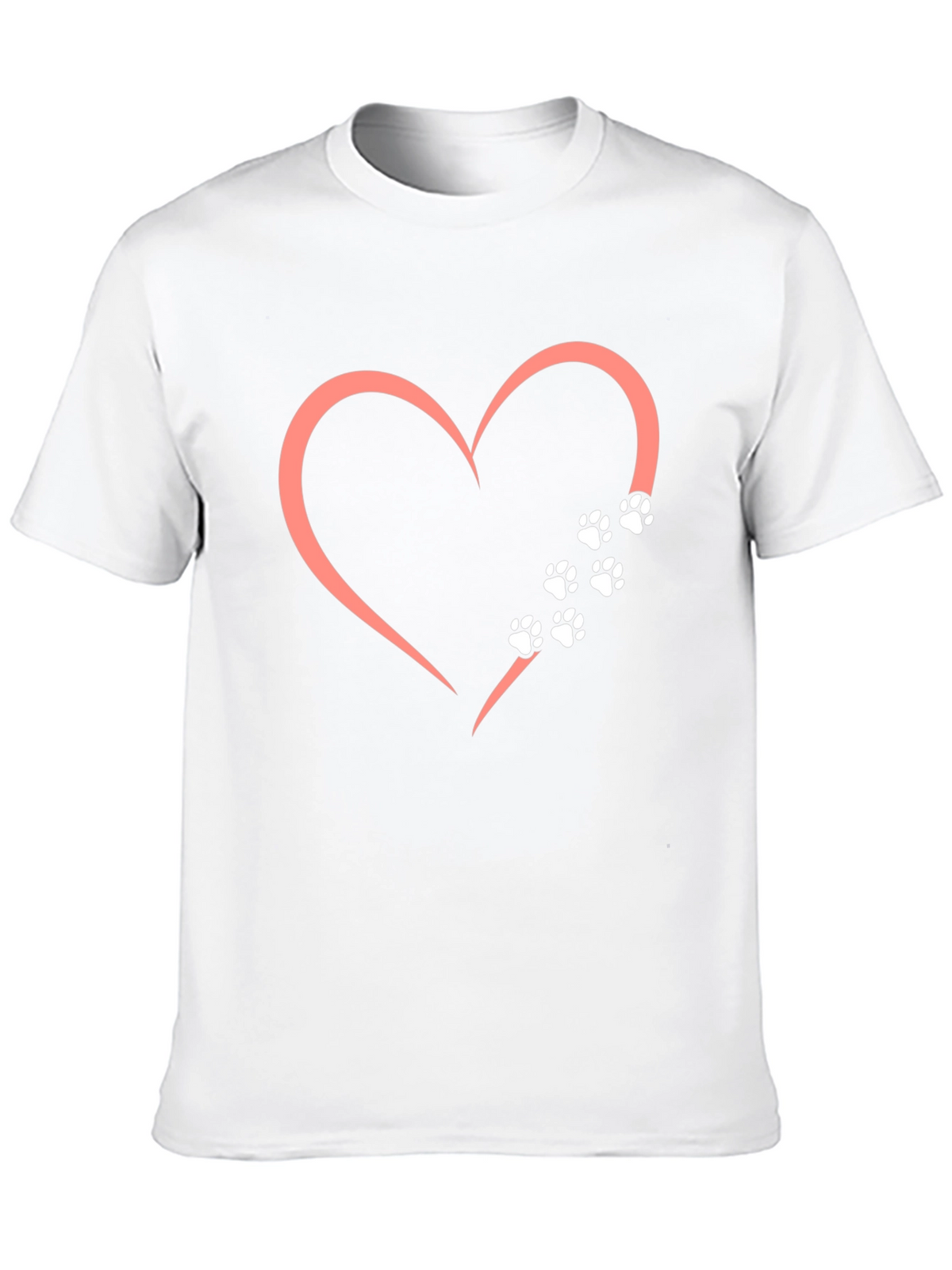 Heart Paw Print Graphic T-Shirt - Black