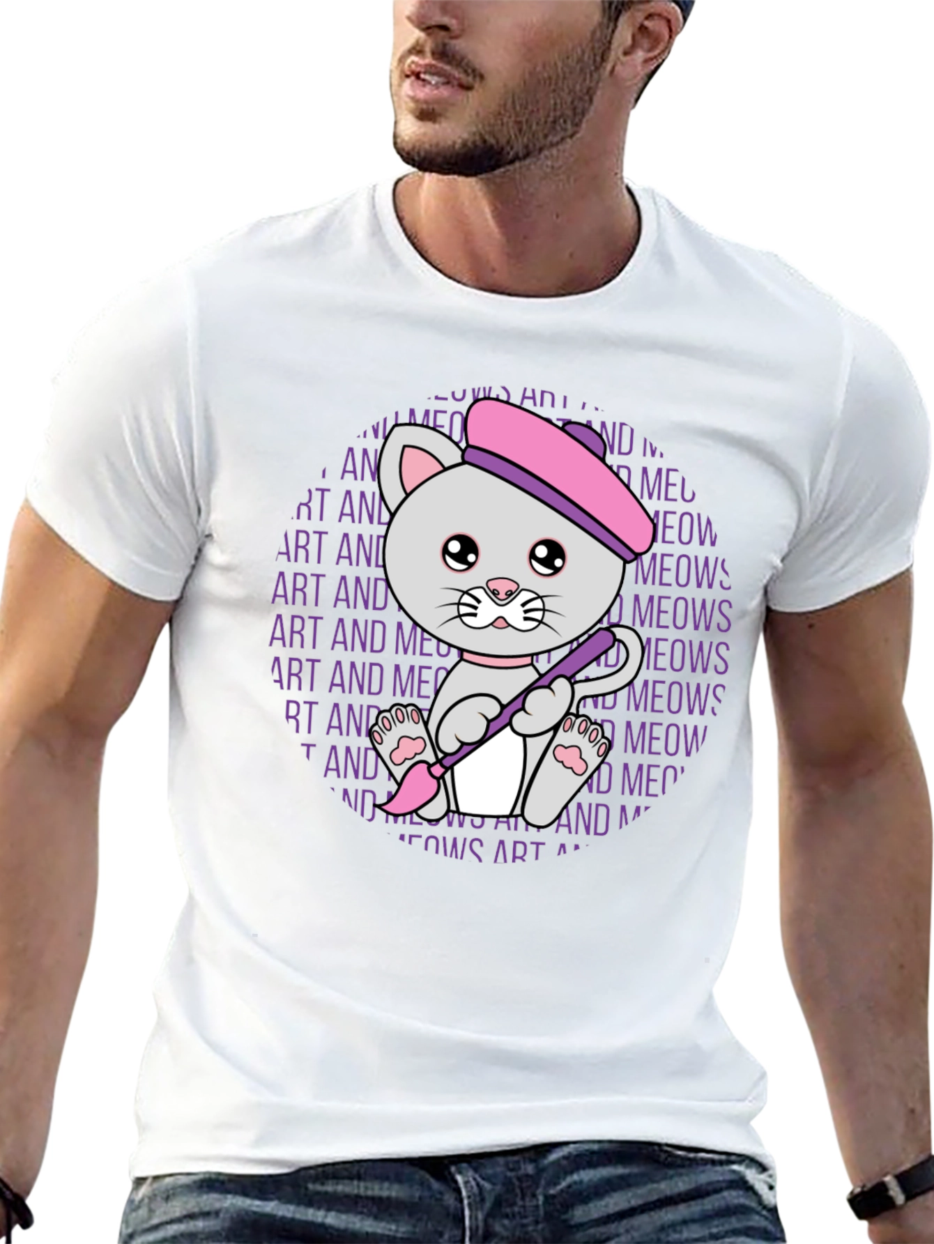 Art Cat T-Shirt - Meows Art