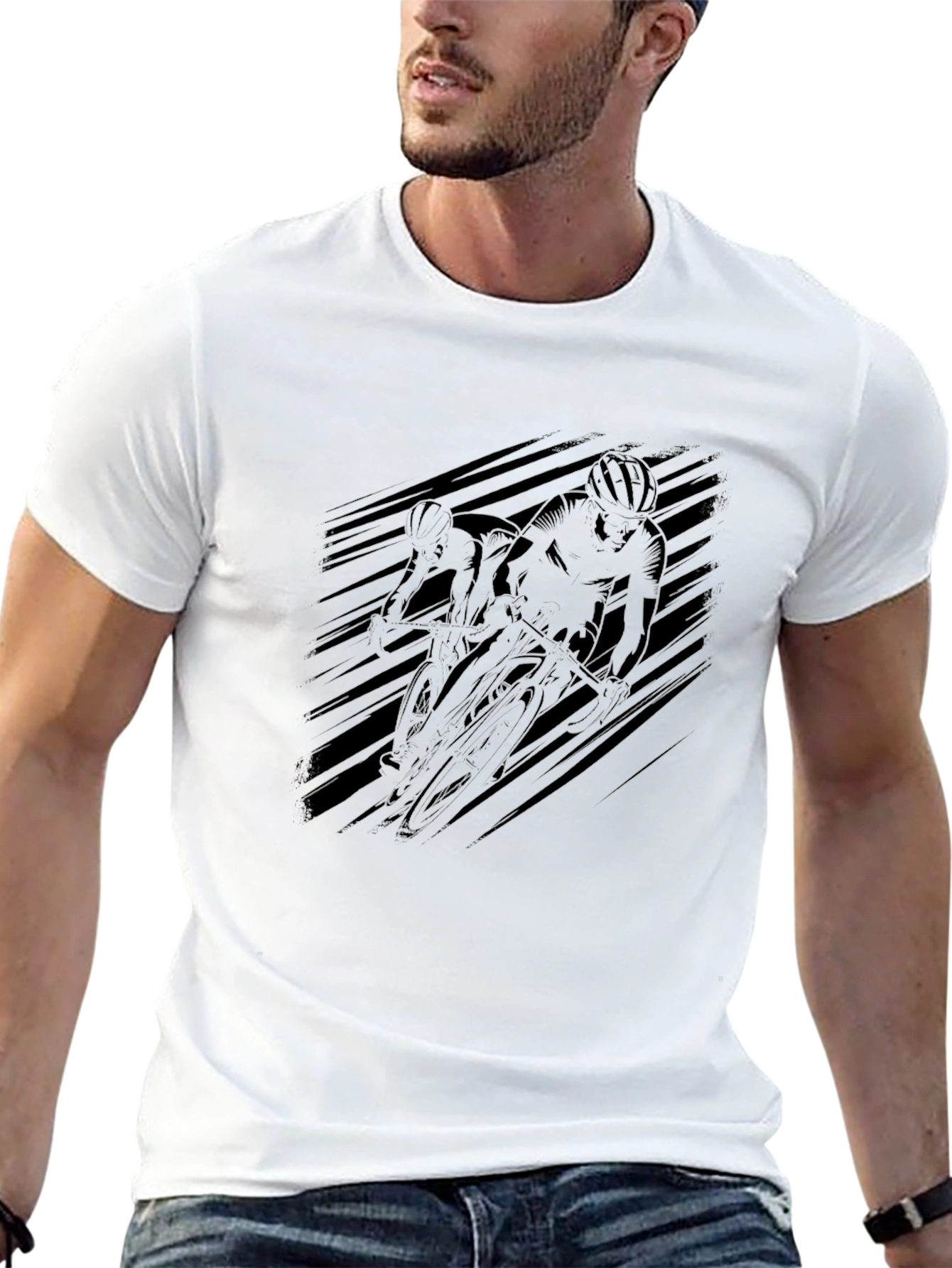 Black Cycling Graphic Tee - Ride in Style