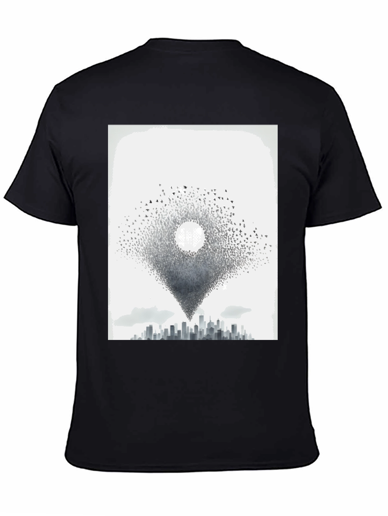 Abstract Bird City T-Shirt - Artistic Design