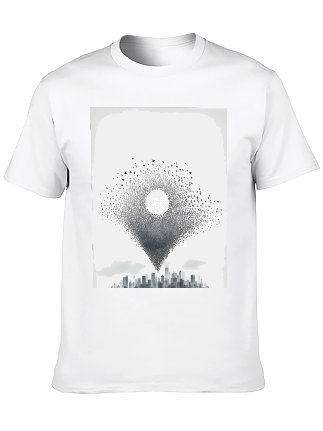 Abstract Bird City T-Shirt - Artistic Design