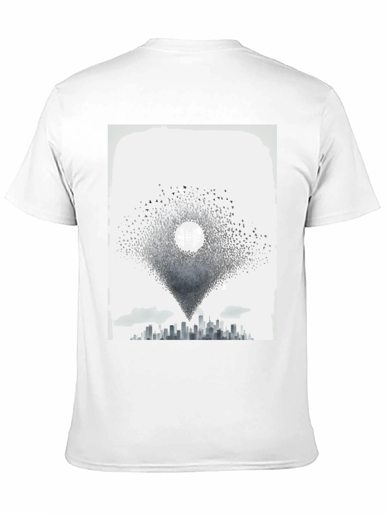 Abstract Bird City T-Shirt - Artistic Design